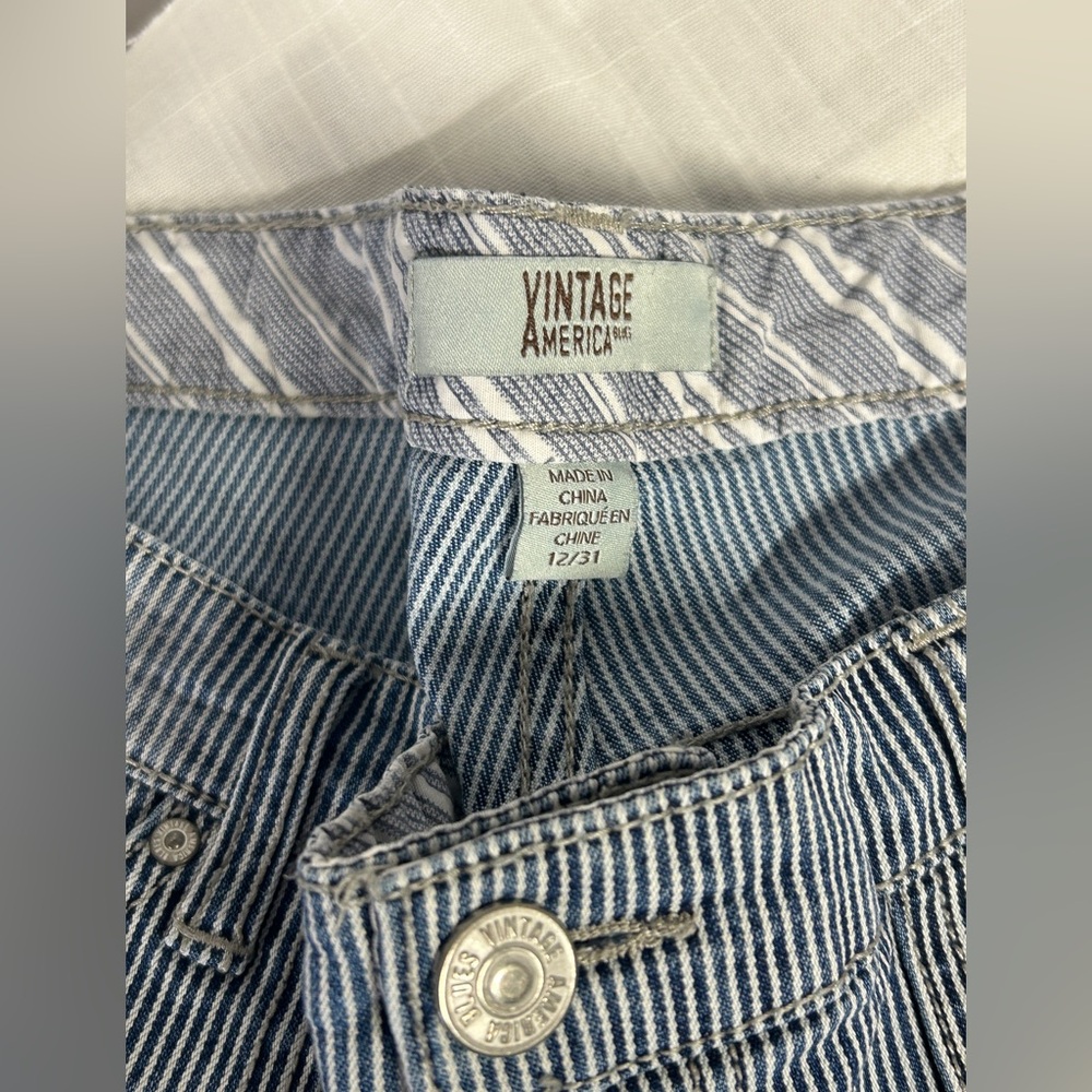 Vintage America Blue and White Striped Denim